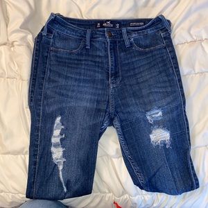hollister ripped blue jeans